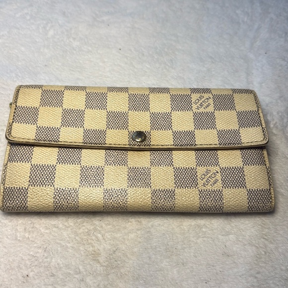 LOUIS VUITTON Damier Azur Portefeuille Sarah Long Wallet TS3101 - Picture 1 of 13